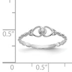 14k White Gold AA Diamond heart ring