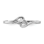 14k White Gold AA Diamond Heart Ring