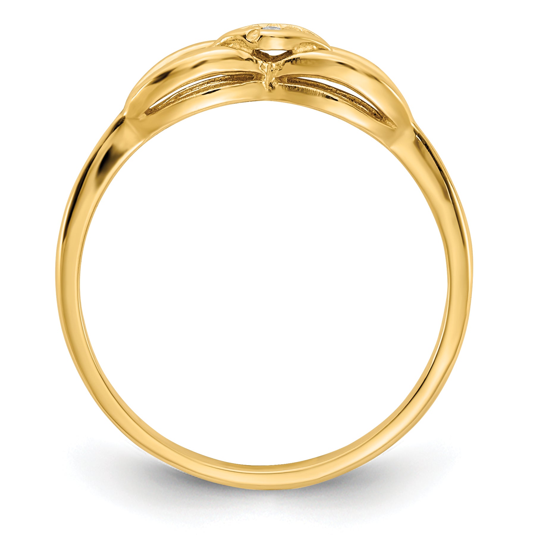 14k Polished AA Diamond ring Secondary image