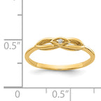 14k Polished AA Diamond ring