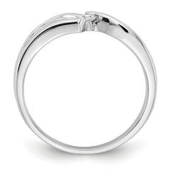 14k White Gold Polished AA Diamond Ring