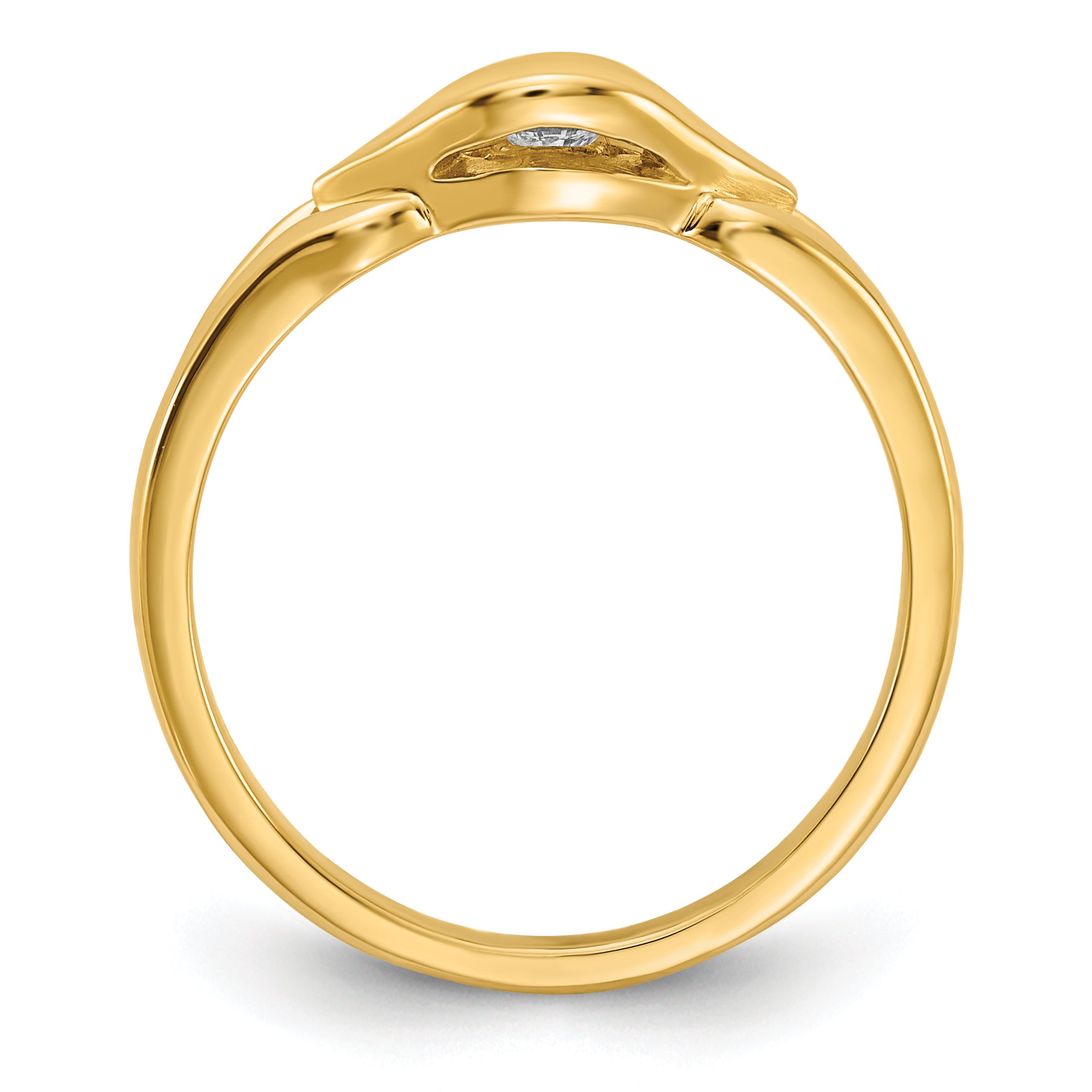 14k Polished AA Diamond ring - 6