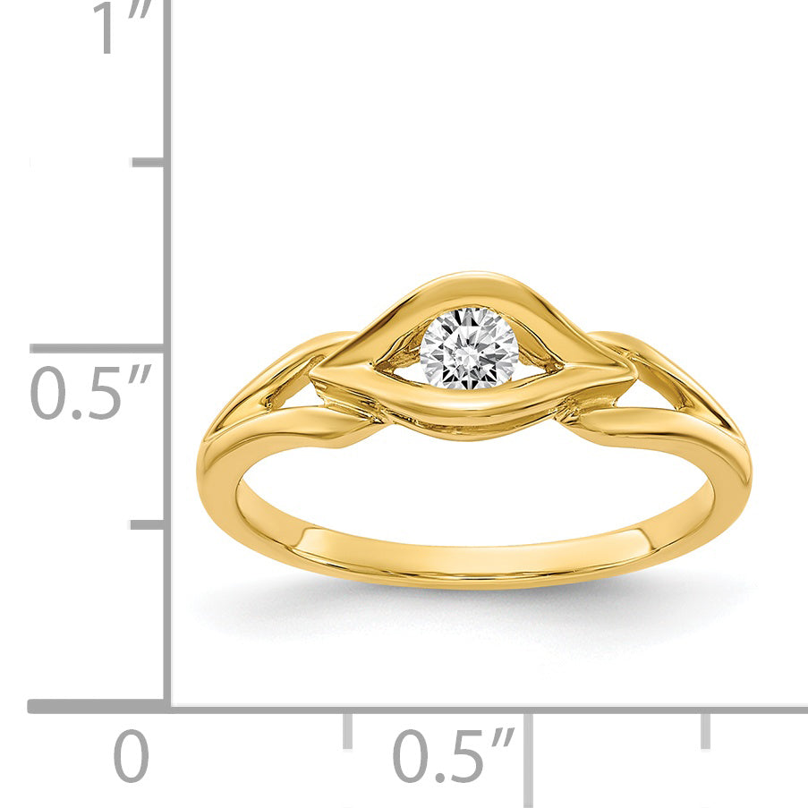 14k Polished AA Diamond ring - 6