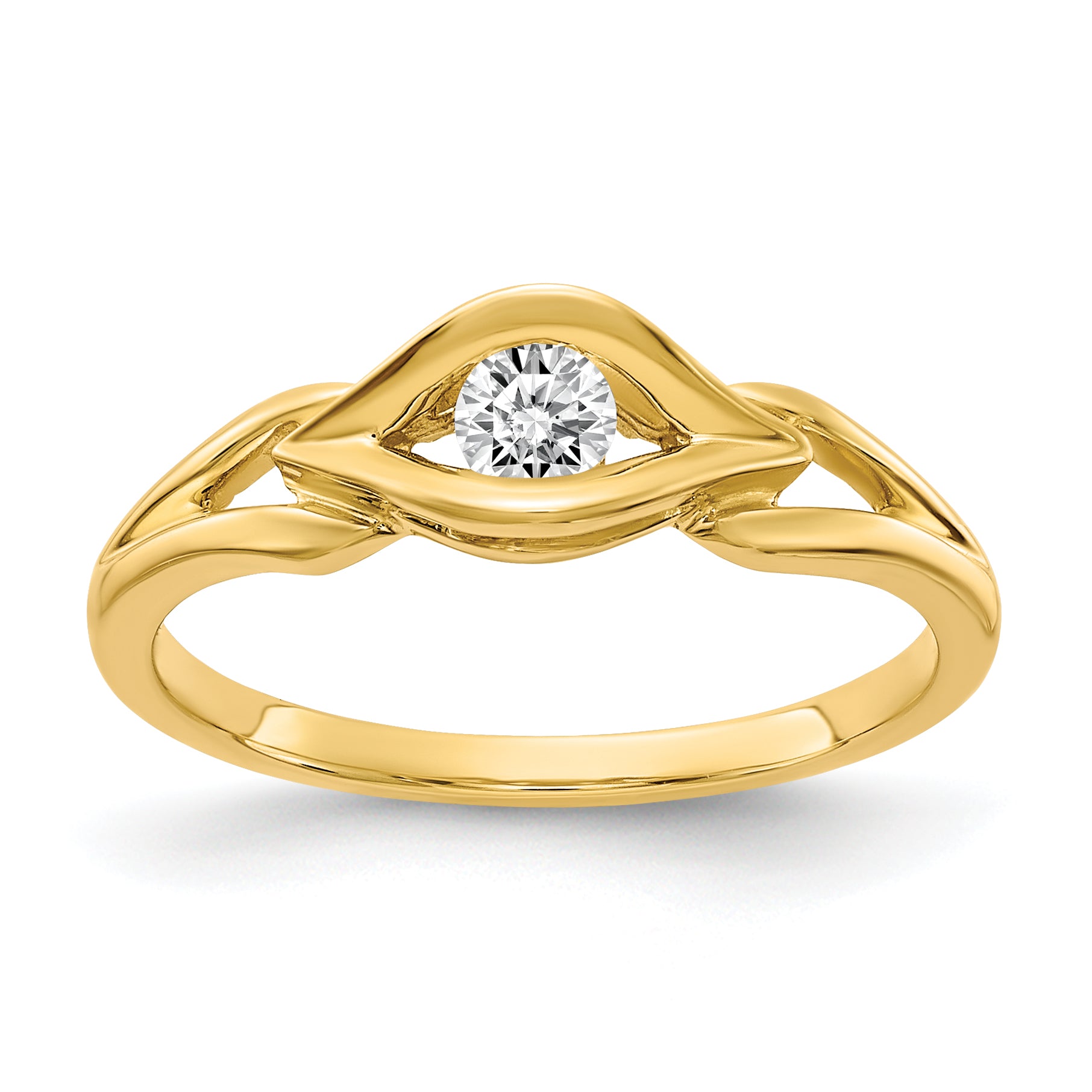 14k Polished AA Diamond ring Main image