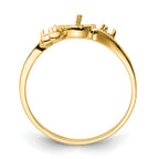14k Diamond & 7mm Pearl Ring Mounting (No Stone Included)