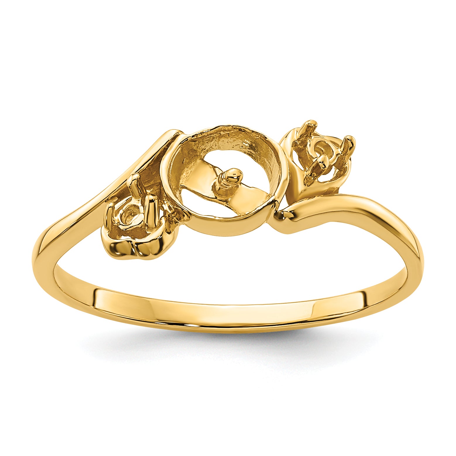 14k Diamond & 7mm Pearl Ring Mounting Main image
