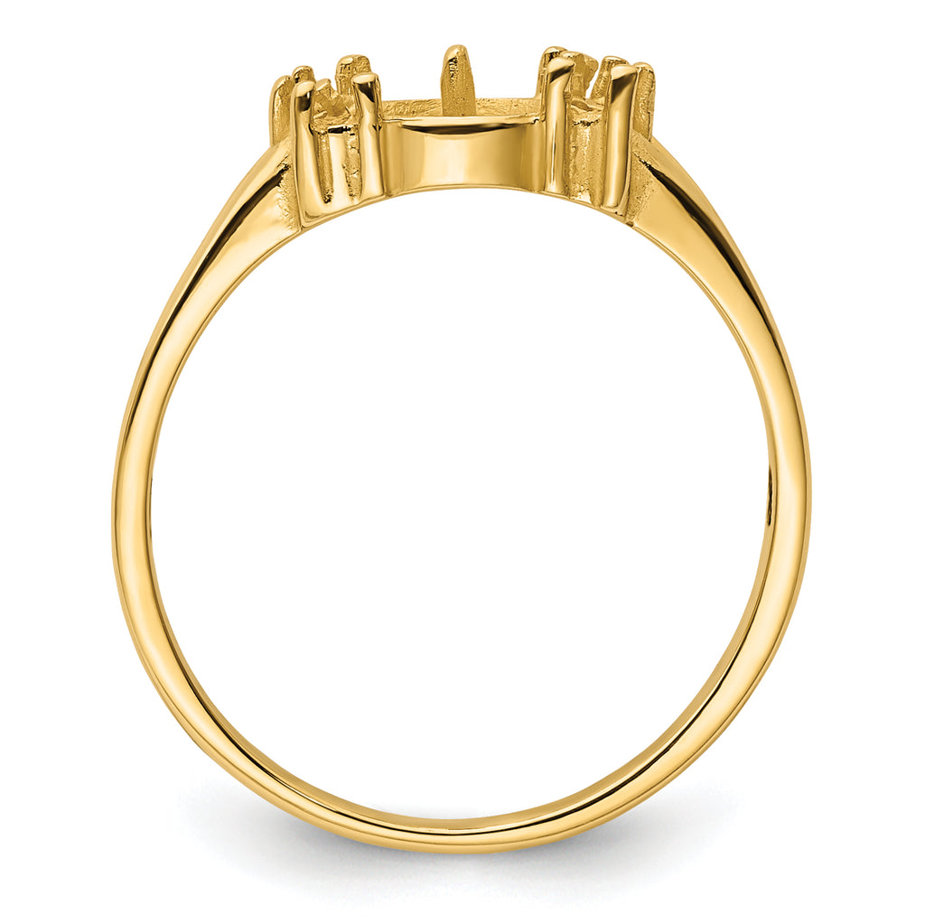 14k Diamond & 6mm Pearl Ring Mounting (No Stone Included)