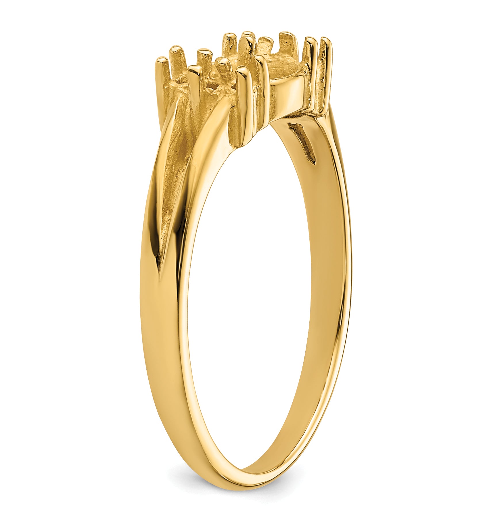 14k Diamond & 6mm Pearl Ring Mounting (No Stone Included)