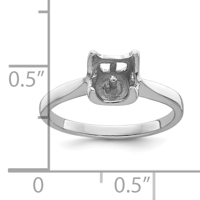 14k White Gold 6mm Pearl Ring Mounting (No Stone Included)