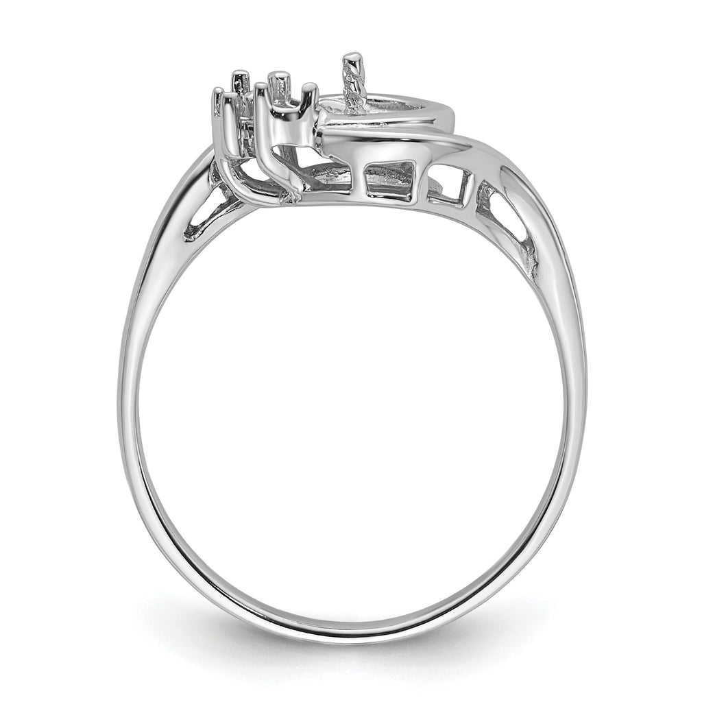 14k White Gold Diamond & 6mm Pearl Ring Mounting (No Stone Included)