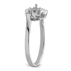 14k White Gold Diamond & 6mm Pearl Ring Mounting (No Stone Included)