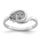 14k White Gold Diamond & 6mm Pearl Ring Mounting