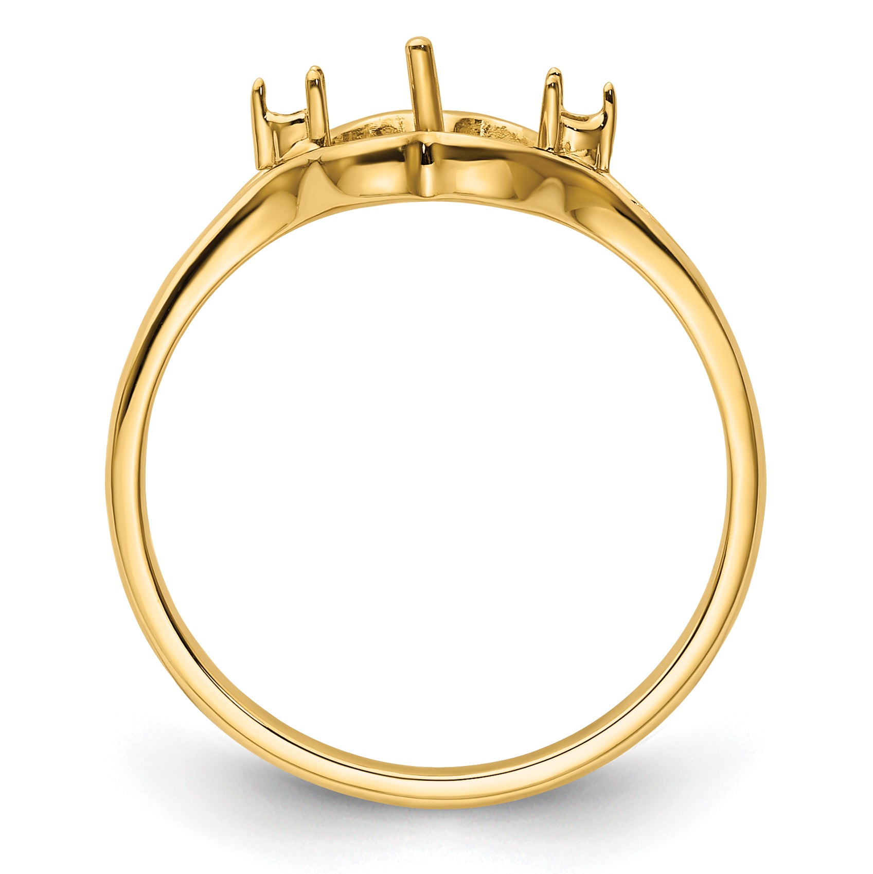 14k 6mm Pearl & Diamond Ring Mounting (No Stone Included) Secondary image