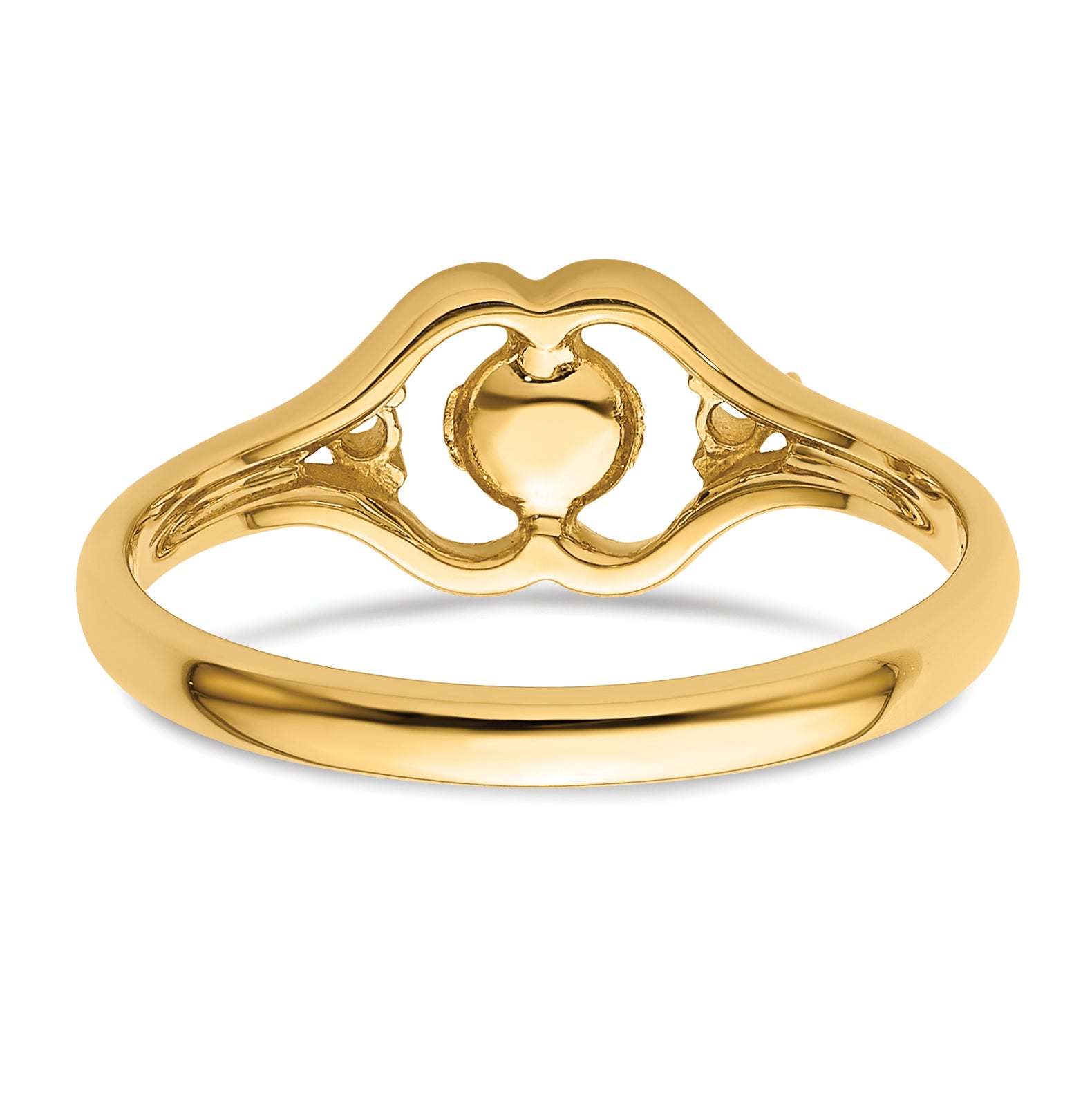 14k 6mm Pearl & Diamond Ring Mounting (No Stone Included)