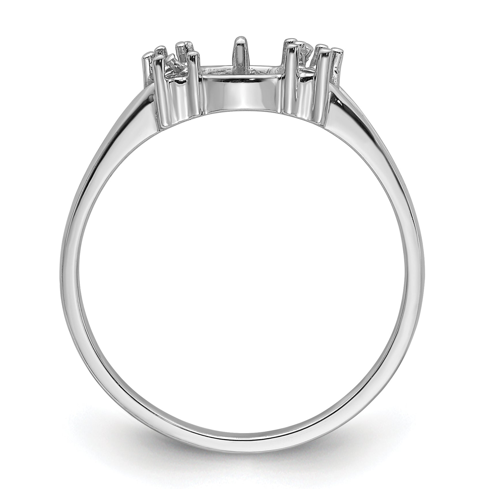 14k White Gold 6mm Pearl & Diamond Ring Mounting (No Stone Included)