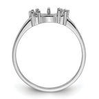 14k White Gold 6mm Pearl & Diamond Ring Mounting (No Stone Included)