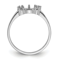 14k White Gold 6mm Pearl & Diamond Ring Mounting (No Stone Included)