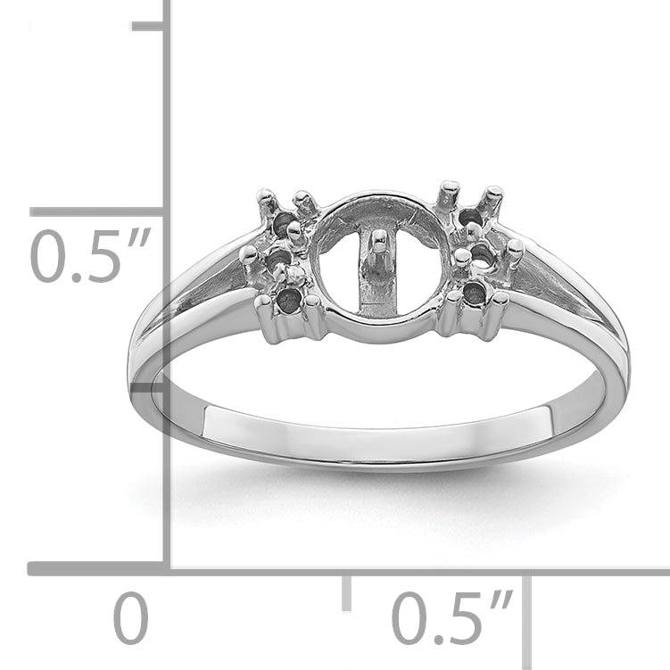 14k White Gold 6mm Pearl & Diamond Ring Mounting (No Stone Included)