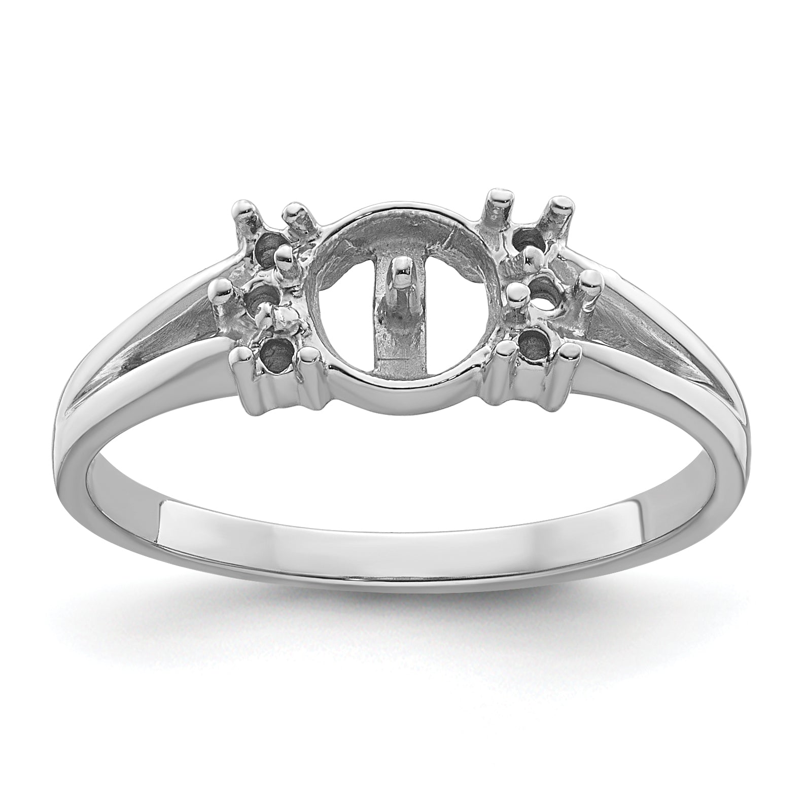 14k White Gold 6mm Pearl & Diamond Ring Mounting Main image