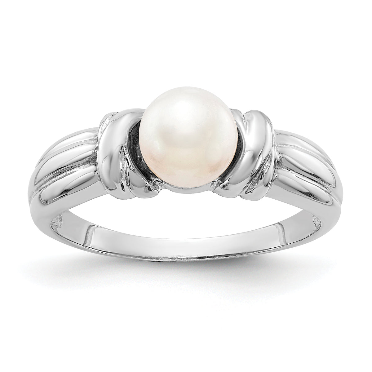 White Freshwater Pearl Ring in 14K White Gold, Size 7 - Sophia Jewelers Main image