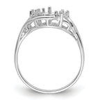 14k White Gold 6mm Pearl & Diamond Ring Mounting (No Stone Included)