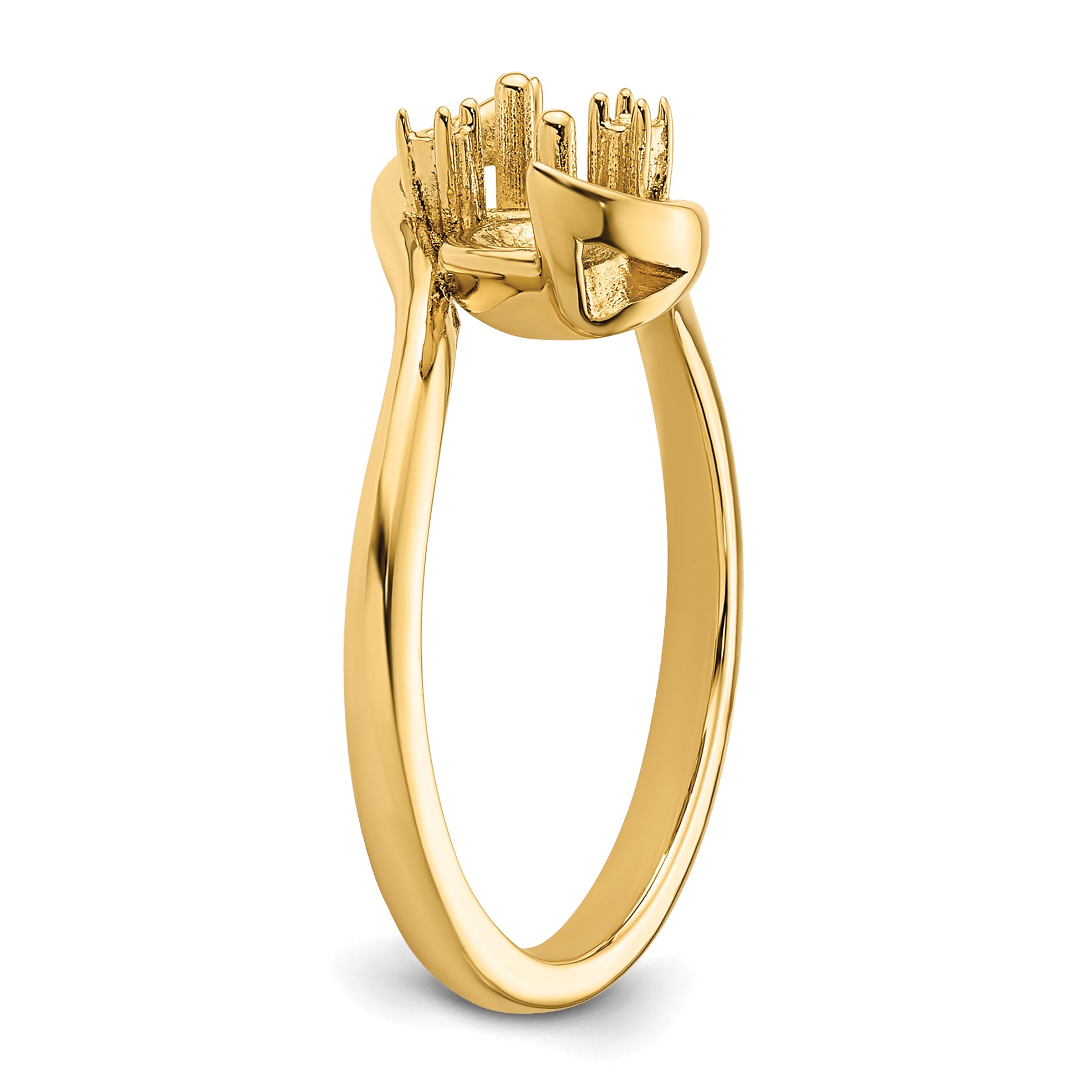 14k 6mm Pearl & Diamond Ring Mounting (No Stone Included)