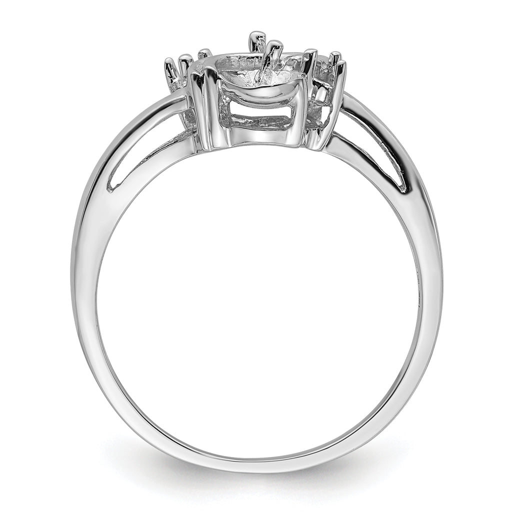 14k White Gold 5.5mm Pearl & Diamond Ring Mounting (No Stone Included)