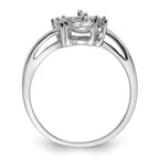 14k White Gold 5.5mm Pearl & Diamond Ring Mounting (No Stone Included)