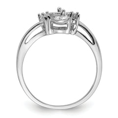 14k White Gold 5.5mm Pearl & Diamond Ring Mounting (No Stone Included)