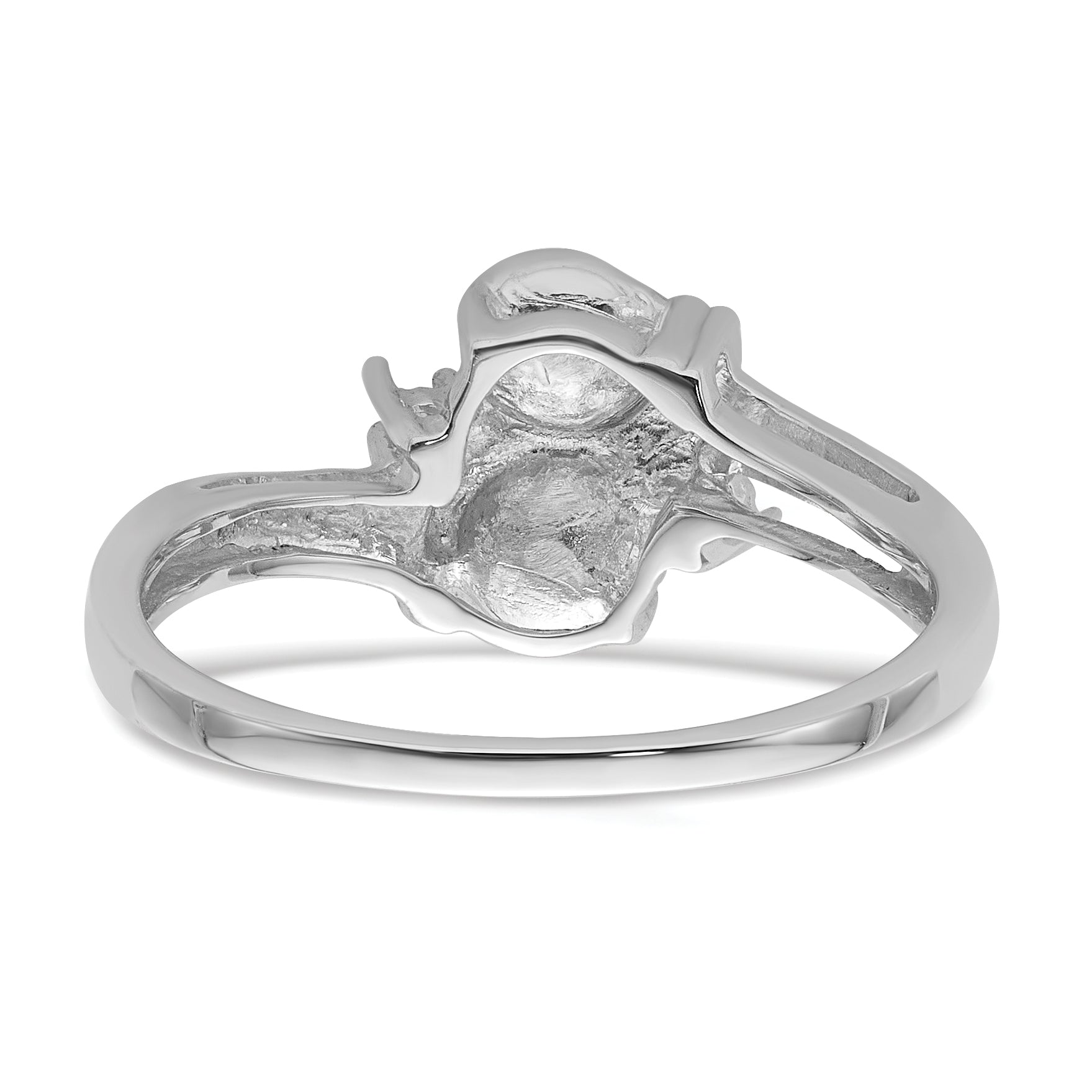 14k White Gold 5.5mm Pearl & Diamond Ring Mounting (No Stone Included)