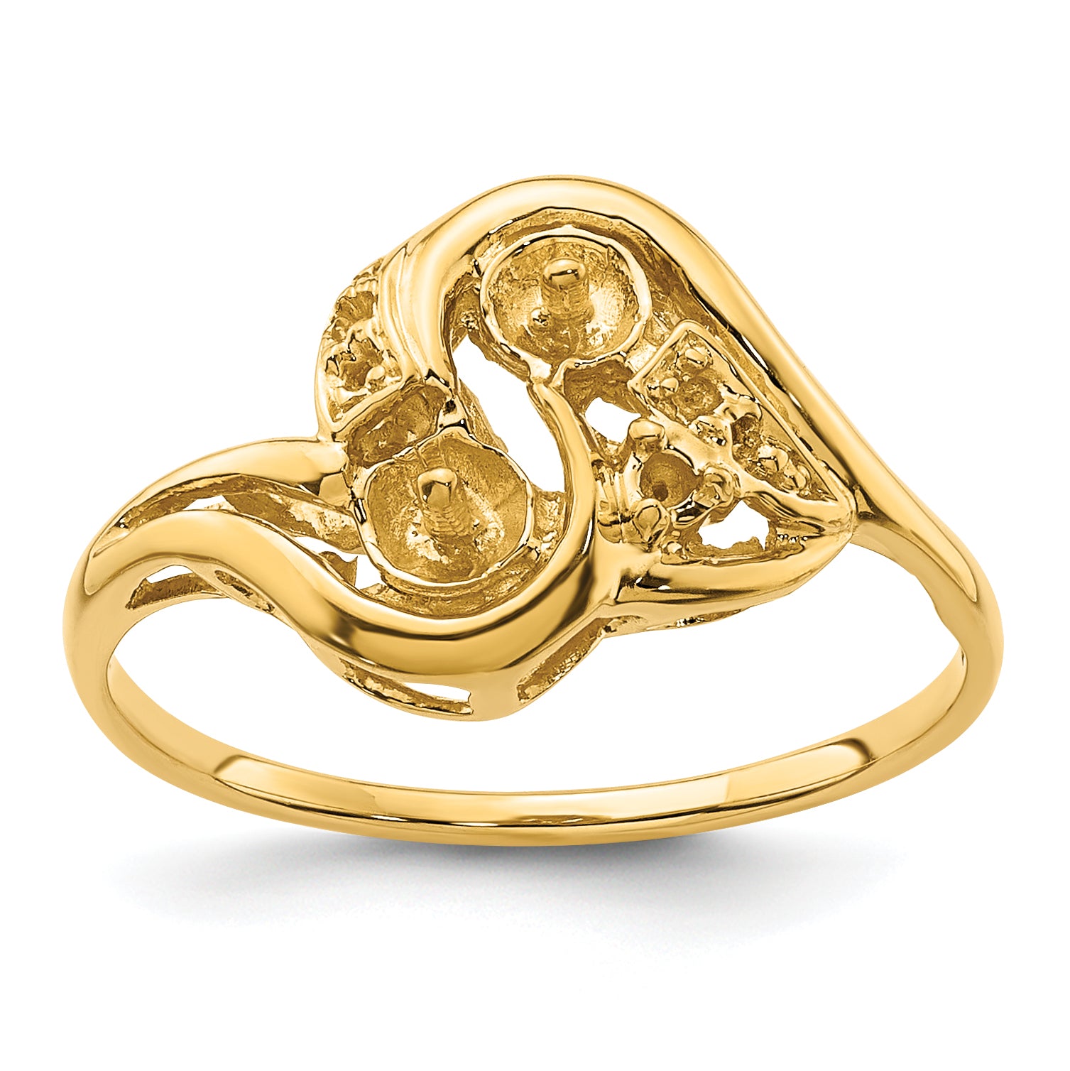 14k 4mm Pearl & Diamond Ring Mounting Main image
