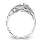 14k White Gold 4mm Pearl & Diamond Ring Mounting (No Stone Included)