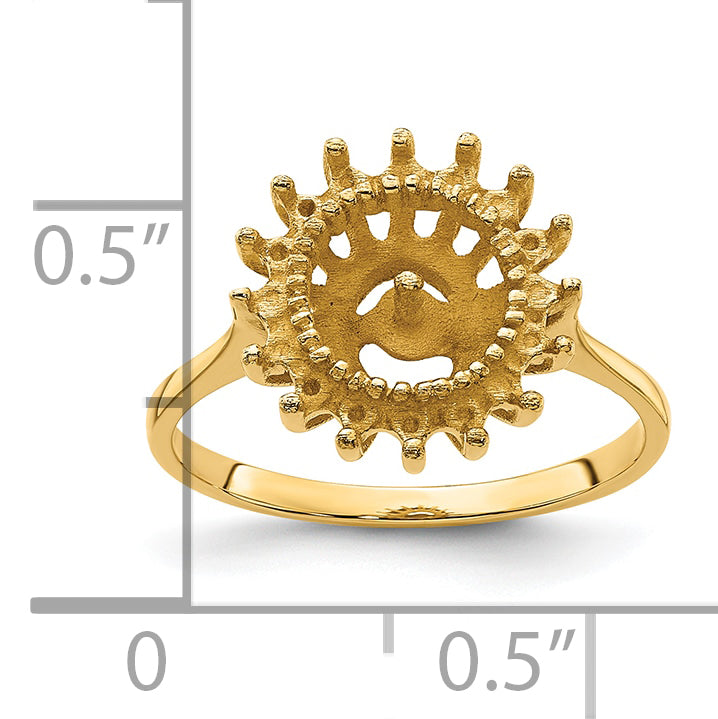 14k 7.5mm Pearl & Diamond Ring Mounting (No Stone Included)