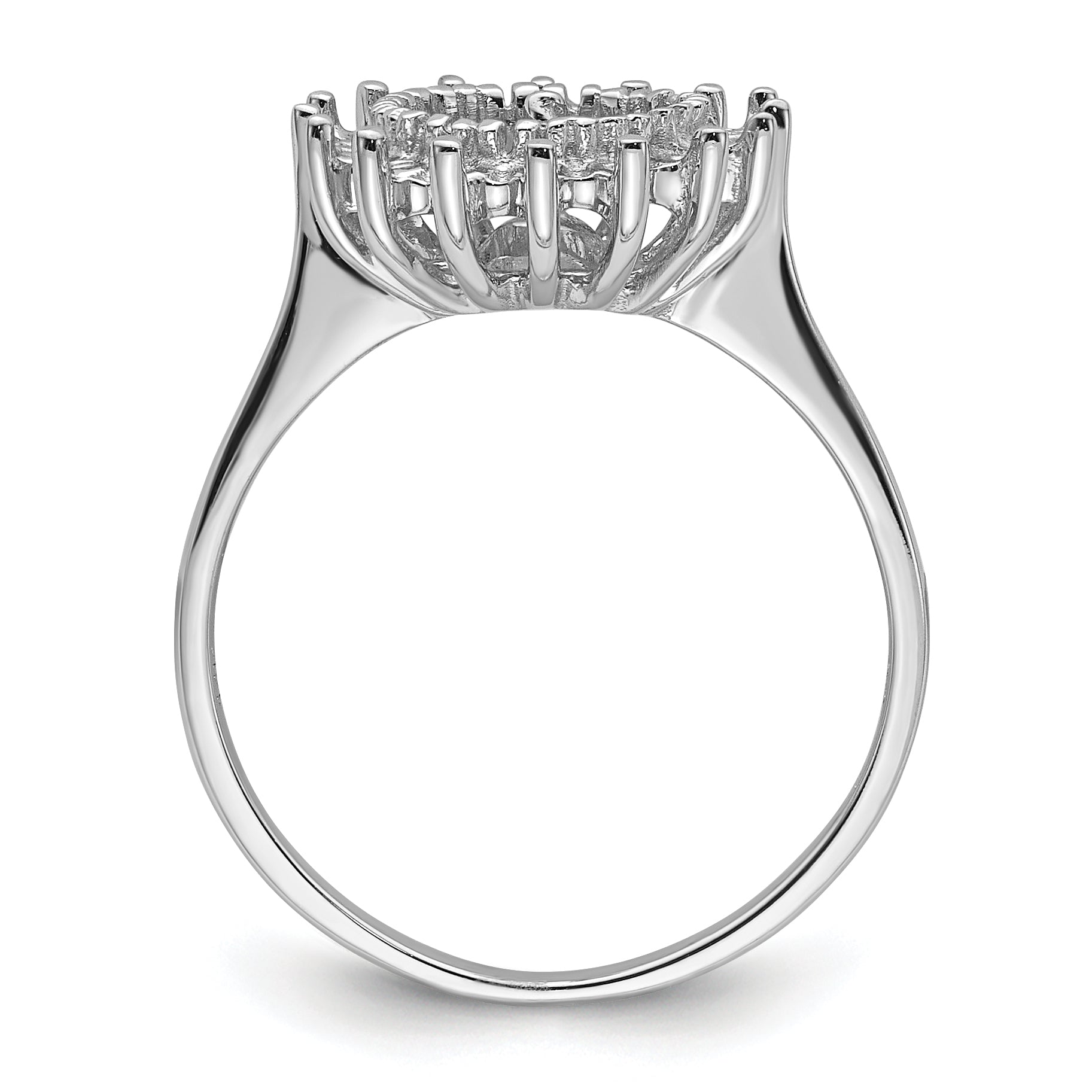 14k White Gold 7.5mm Pearl & Diamond Ring Mounting (No Stone Included)