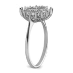 14k White Gold 7.5mm Pearl & Diamond Ring Mounting (No Stone Included)
