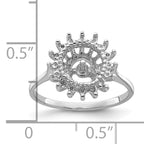 14k White Gold 7.5mm Pearl & Diamond Ring Mounting (No Stone Included)