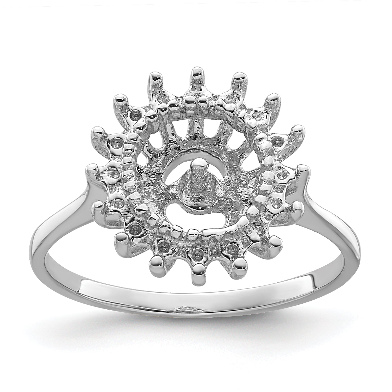 14k White Gold 7.5mm Pearl & Diamond Ring Mounting Main image