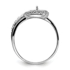 14k White Gold 7.5mm Pearl & Diamond Ring Mounting (No Stone Included)