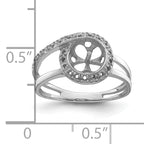 14k White Gold 7.5mm Pearl & Diamond Ring Mounting (No Stone Included)