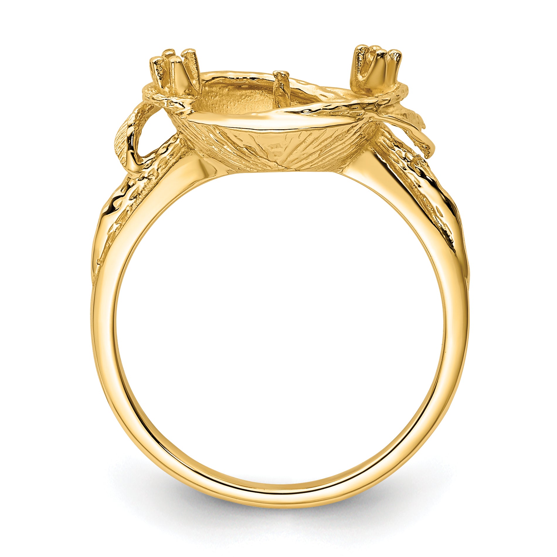 14k 7.5mm Pearl & Diamond Ring Mounting (No Stone Included) Secondary image