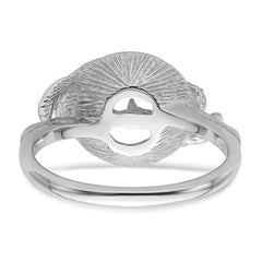 14k White Gold 7.5mm Pearl & Diamond Ring Mounting (No Stone Included)