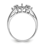 14k White Gold 6mm Pearl & Diamond Ring Mounting (No Stone Included)