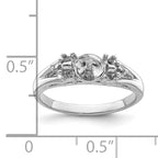 14k White Gold 6mm Pearl & Diamond Ring Mounting (No Stone Included)