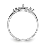 14k White Gold 7mm Pearl & Diamond Ring Mounting (No Stone Included)