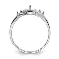 14k White Gold 7mm Pearl & Diamond Ring Mounting (No Stone Included)