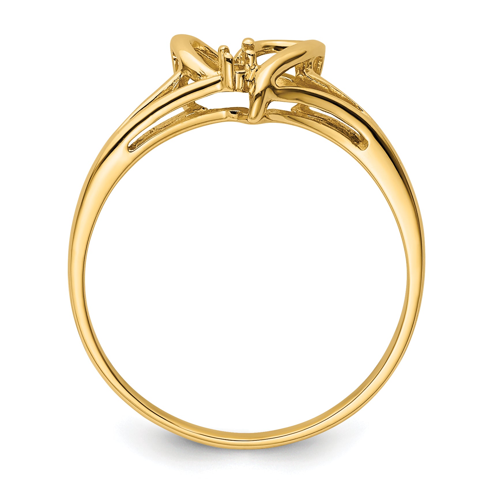 14k 4.5mm Pearl & Diamond Ring Mounting (No Stone Included) Secondary image