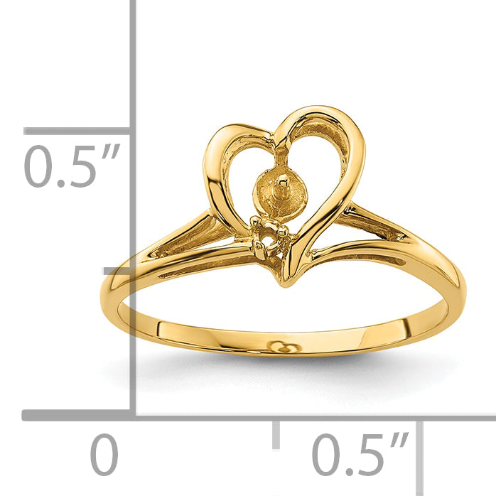 14k 4.5mm Pearl & Diamond Ring Mounting (No Stone Included)