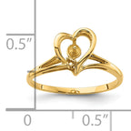 14k 4.5mm Pearl & Diamond Ring Mounting (No Stone Included)