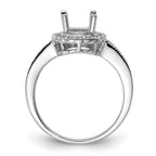14k White Gold Diamond / 8x6mm Oval Gemstone Halo Ring Mounting (No Stone Included)