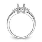 14k White Gold 7x5mm Oval Gemstone / .08ct. Diamond Ring Mounting (No Stone Included)